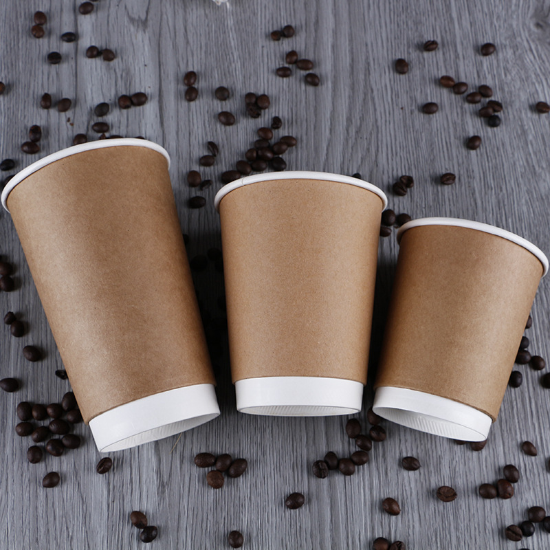 Hot Coffee Paper Cup Black Disposable Double Wall cup custom Logo All 4oz 8oz 12oz Craft Gsm Style Time Packaging