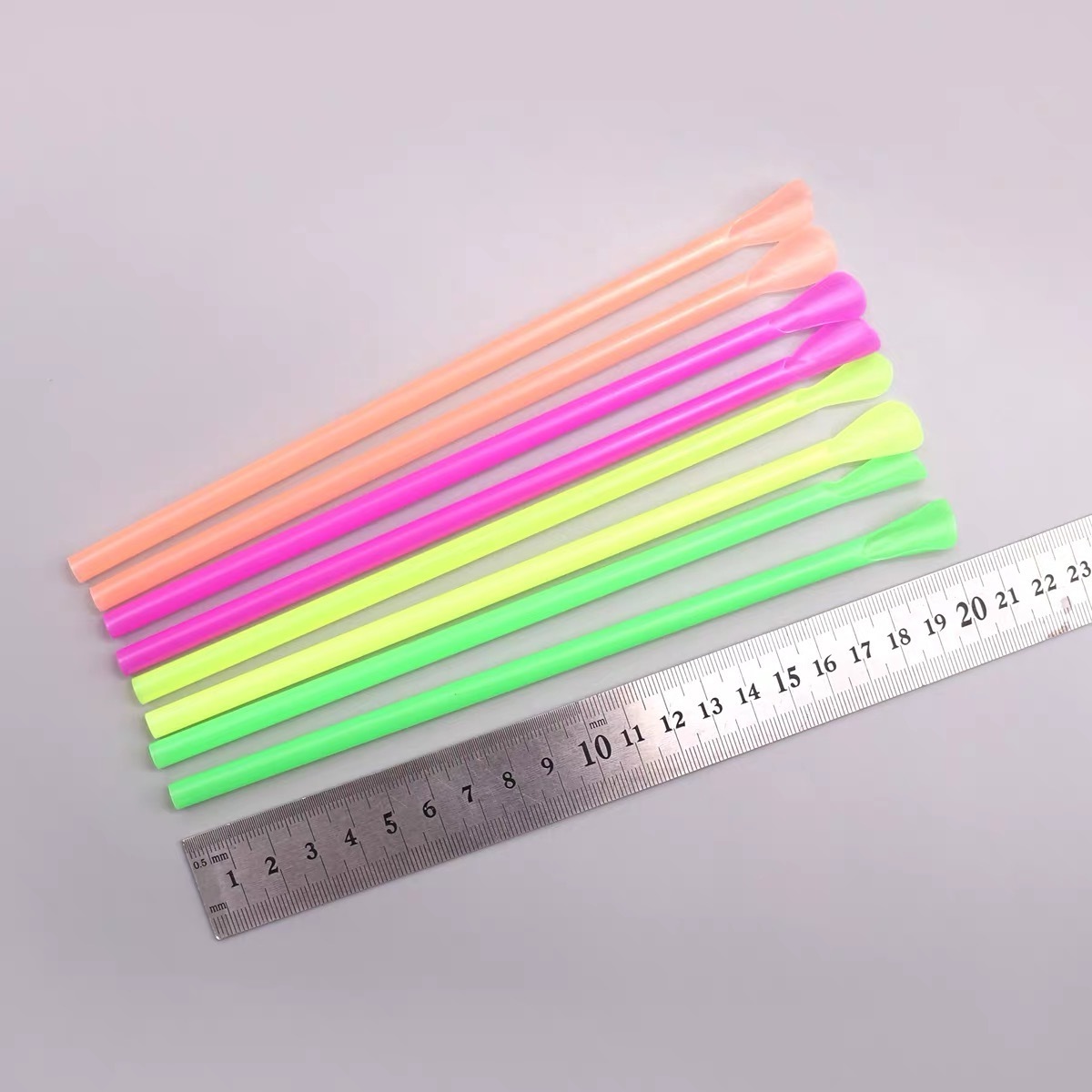 Plastic Disposable sand and ice spoon straw pp 6*200mm