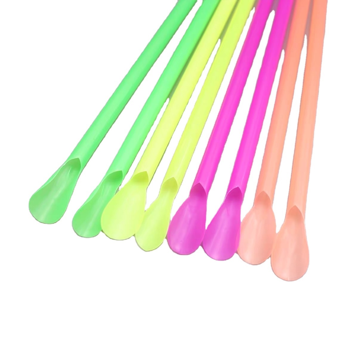 Plastic Disposable sand and ice spoon straw pp 6*200mm