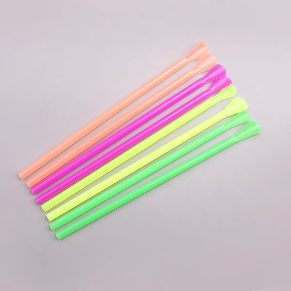 Plastic Disposable sand and ice spoon straw pp 6*200mm