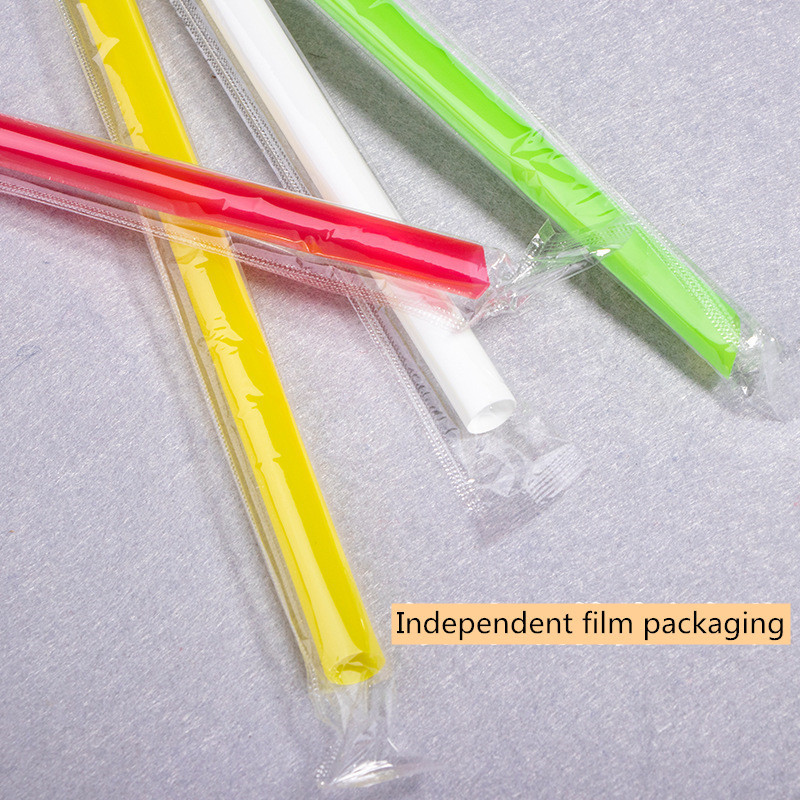 Professional Manufacture Custom  Disposable Boba Straw Plastic Disposable Bubble Tea Straw