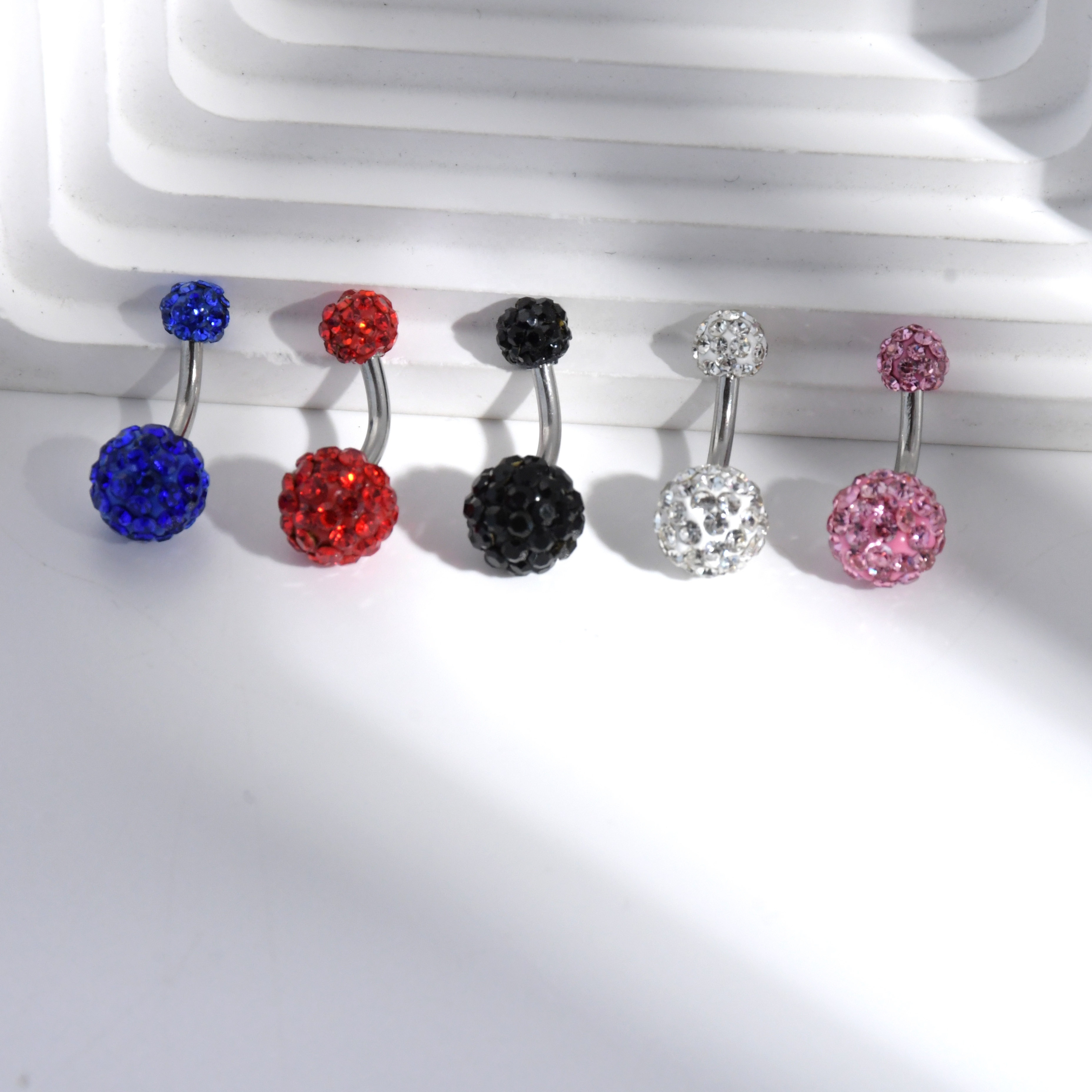 Piercing navel rings full of diamond balls mud balls European and American fashion personality ladies wear daily