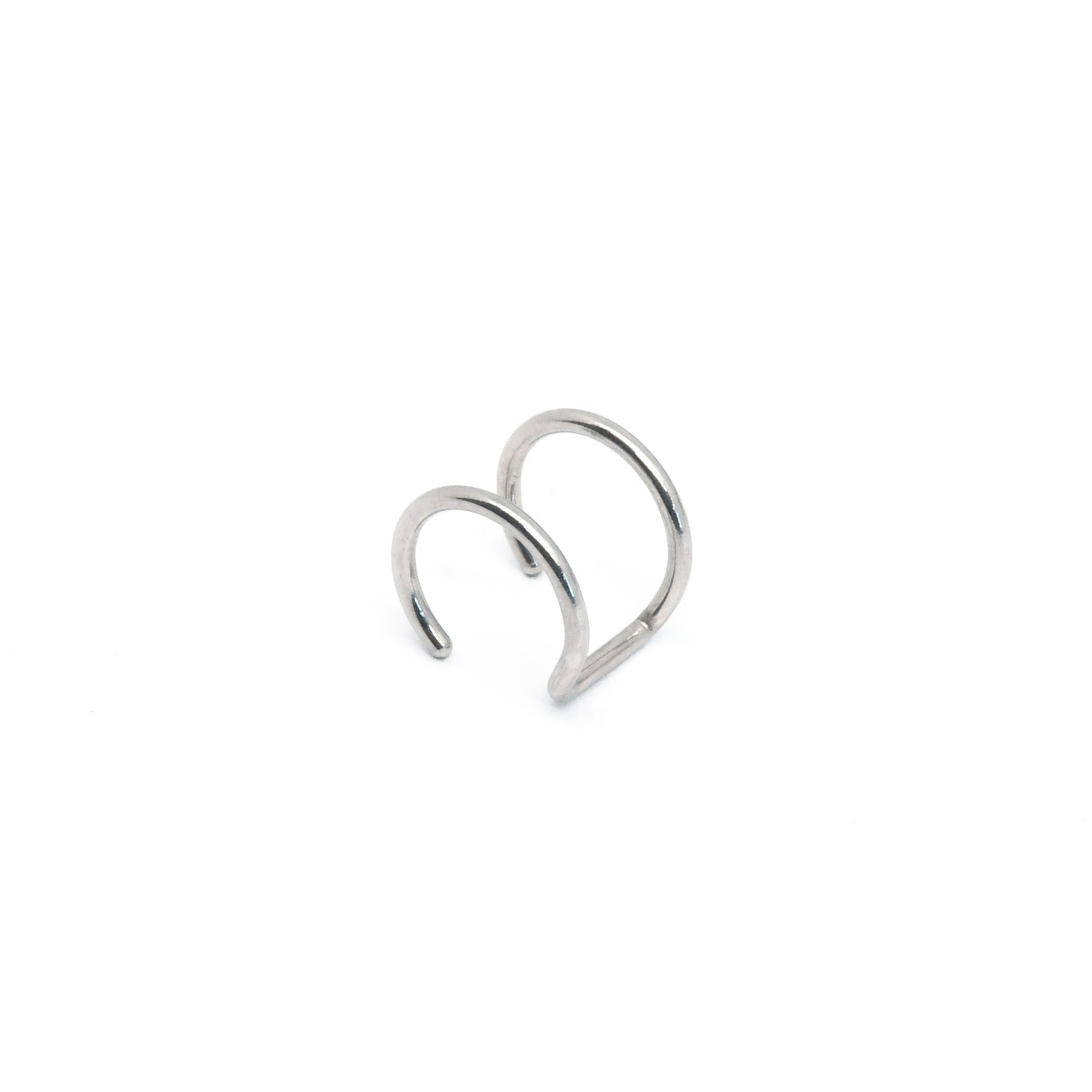 Punk Personality Double Loop Lip Ring Stainless Steel Nightclub Ear Clip Tribe Piercing-Free Lip Stud