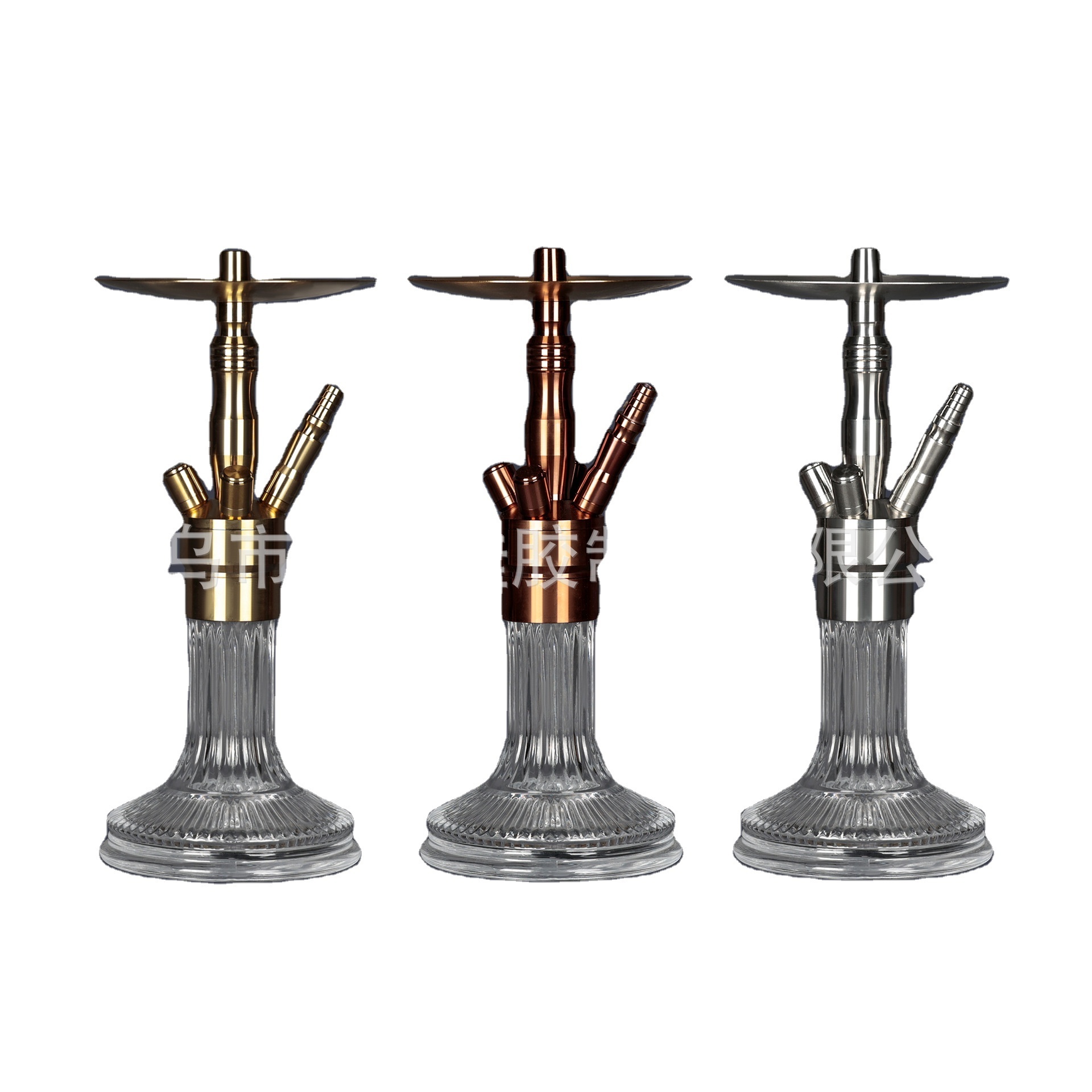 High Quality Bar Hot Selling Smoking Accessories Shisha Aluminium Body Glass Bottle Custom Logo 39.5 cm Shisha Hookah