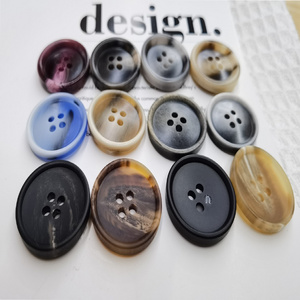 Custom Made Button Polyester Resin 4 Holes Horn Pattern Sewing Button For Clothes