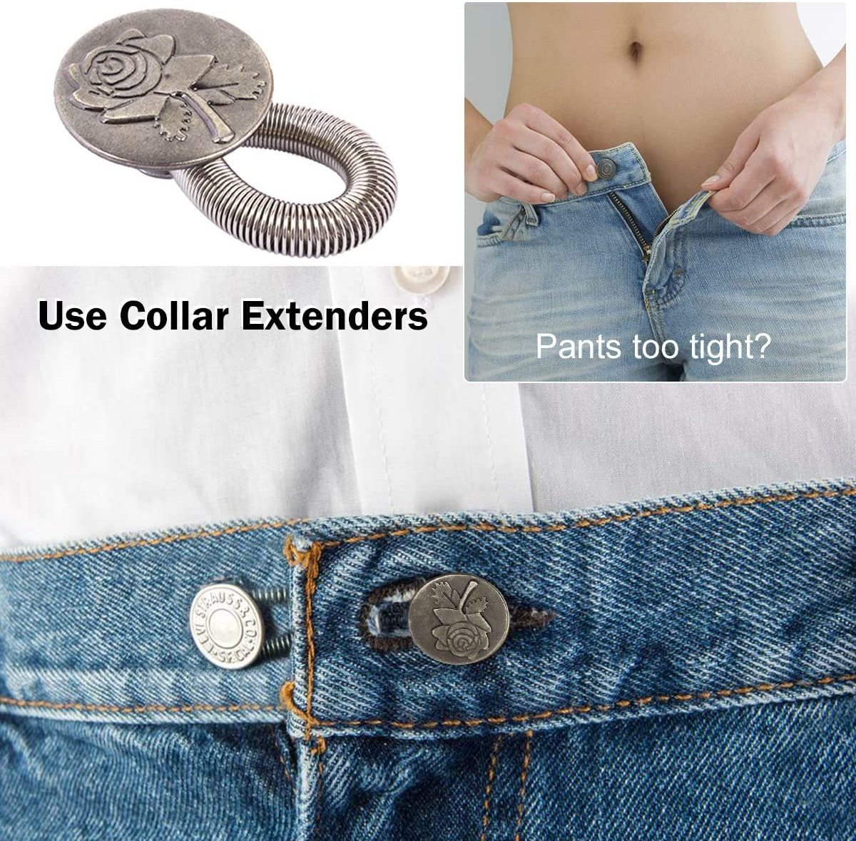 17MMJeans Waistband Extender Button  Collars Cuffs Buttons Pants shirt  Extenders for Men Women  Adjustable buttons  wholesale