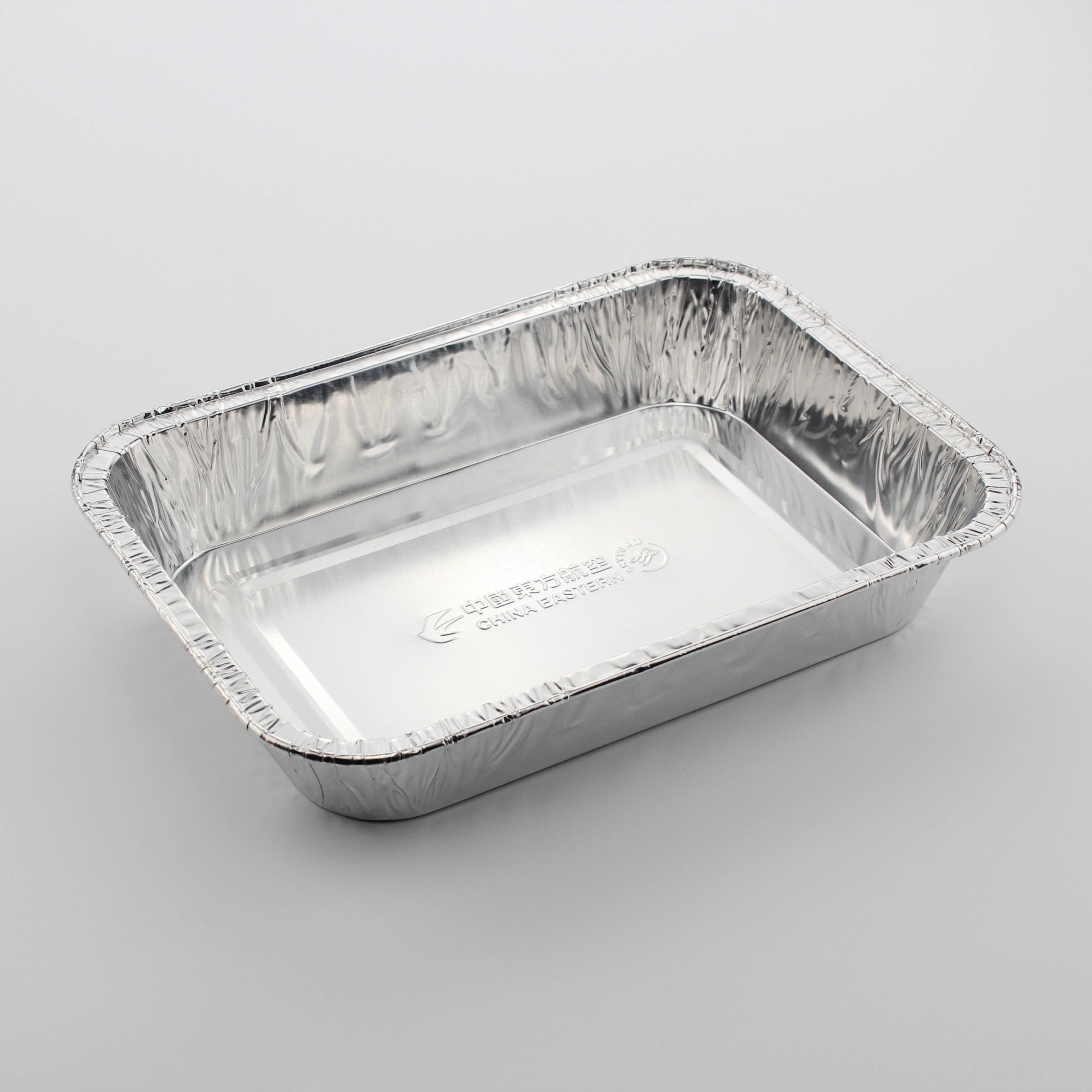 Smoothwall disposable aluminum foil food tray container BBQ grilled food fast food serving tray with lid