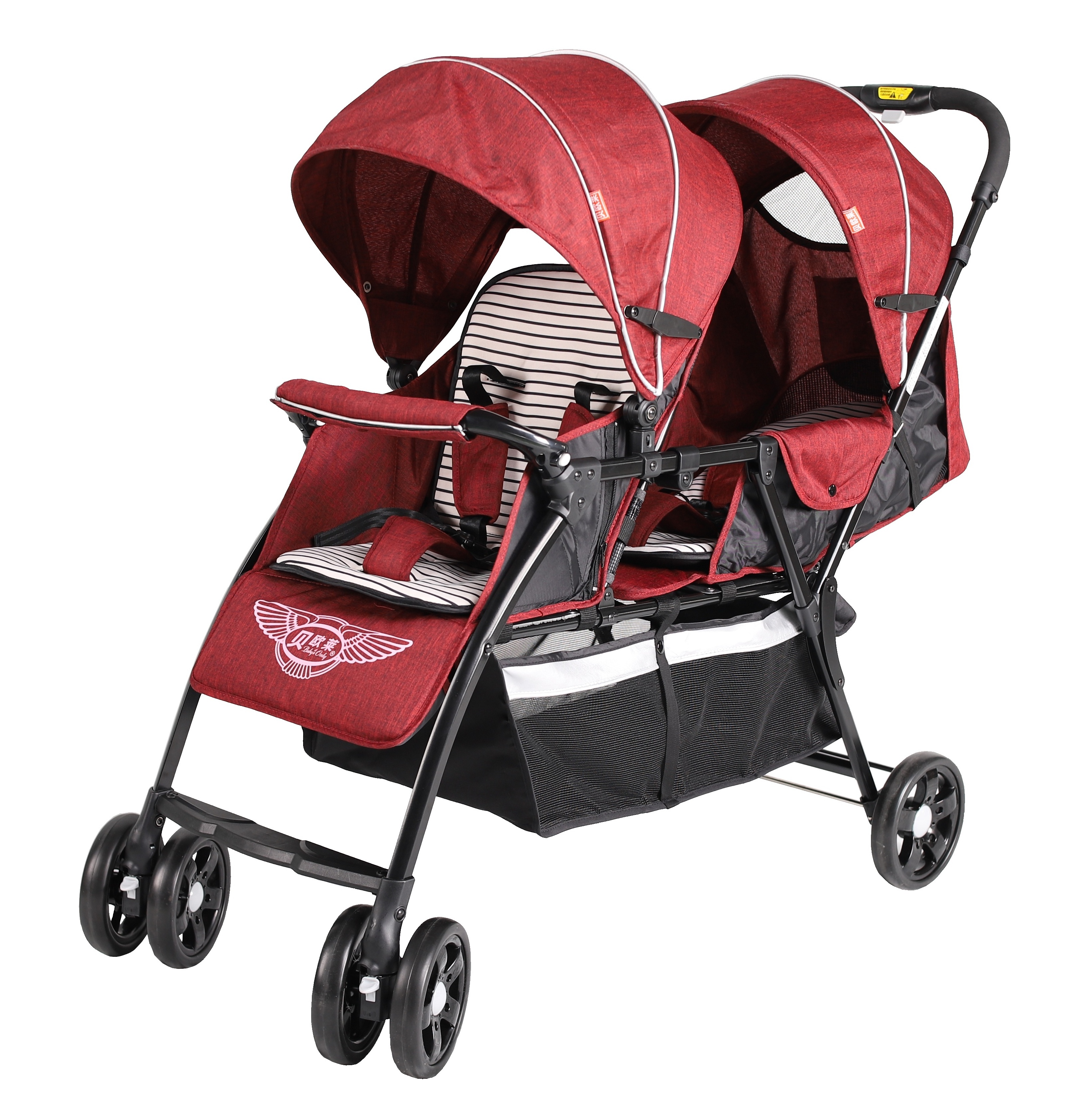 Wholesale Luxury Custom Foldable Aluminum Double Baby Pram Lightweight Travel Airplane Baby Strollers with Car Seat