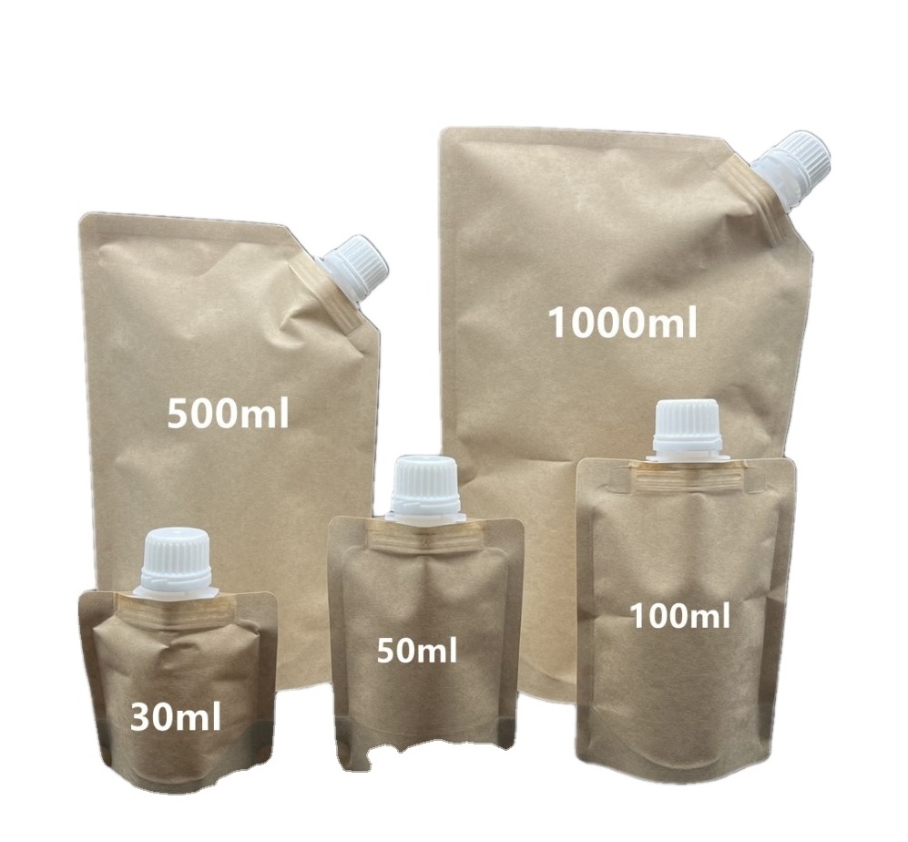 15/20/30/50/250/500 ml Spouted Pouches, Cosmetic Stand Up Spout Pouch, Small Refillable Travel Subpackage Spout Pouch Packaging