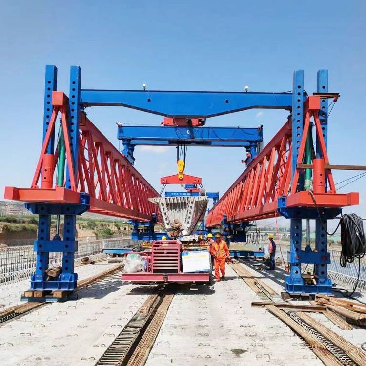 High performance 150 ton railway launching bridge beam launcher machine