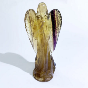 New Product Wholesale Factory Price High Quality Natural Crystal Quartz Hand Carved Yellow Fluorite Angel For Gift