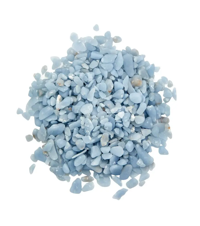 NATURAL ANGELITE GEMSTONE CHIPS WHOLESALE ANGELITE CHIPS FOR HEALING AND DECORATION GEMSTONE CHIPS FROM WELLNESS CRYSTAL