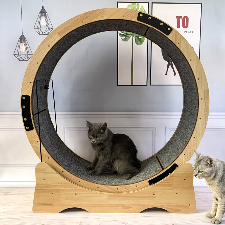 Fantastic Quality Pure Wood Pet Cat Toy Pet Cat Fun Treadmill