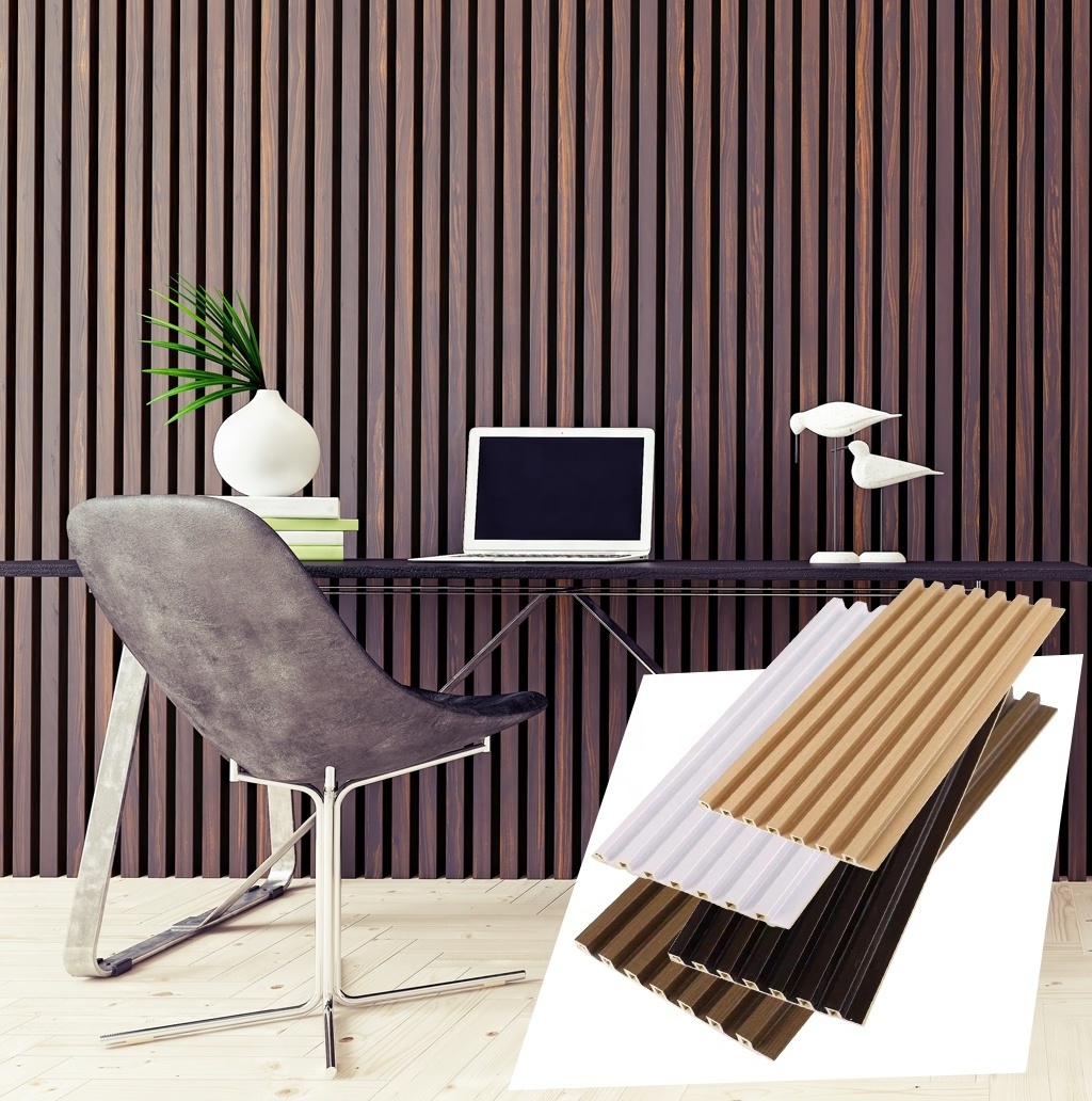 Factory Price Wpc Cladding Wood Plastic Composite Indoor Wpc Wall Panel Wpc Building Materials 3d Fluted Wall Panel Wood