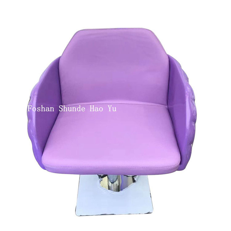 SC45  Plated Iron leg purple salon styling chairs