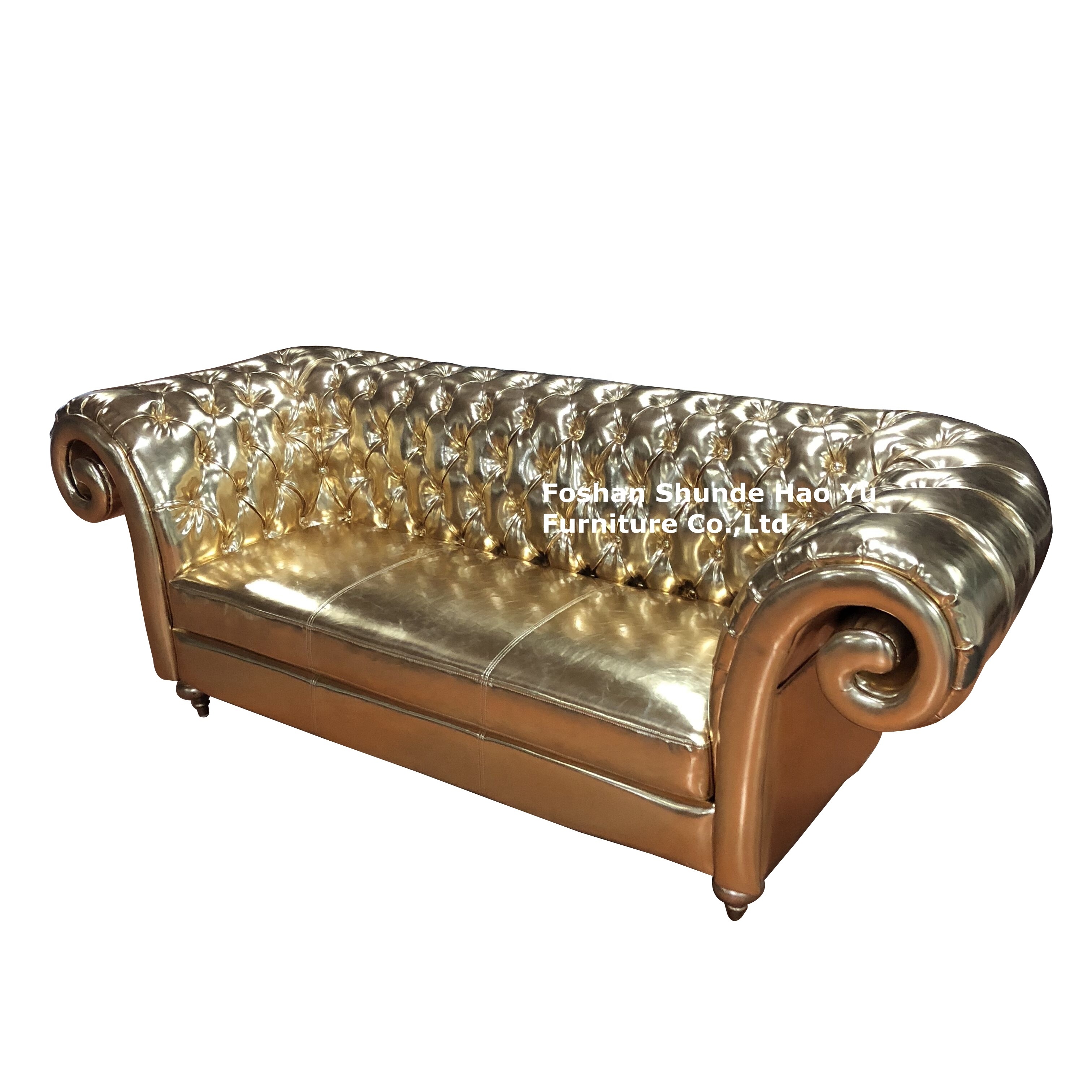 CL43  luxury gold chesterfield sofa