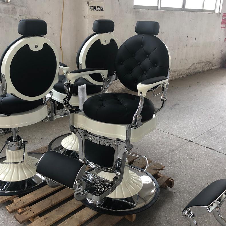 Luxury style beauty white hand barber chair for salon barber shop