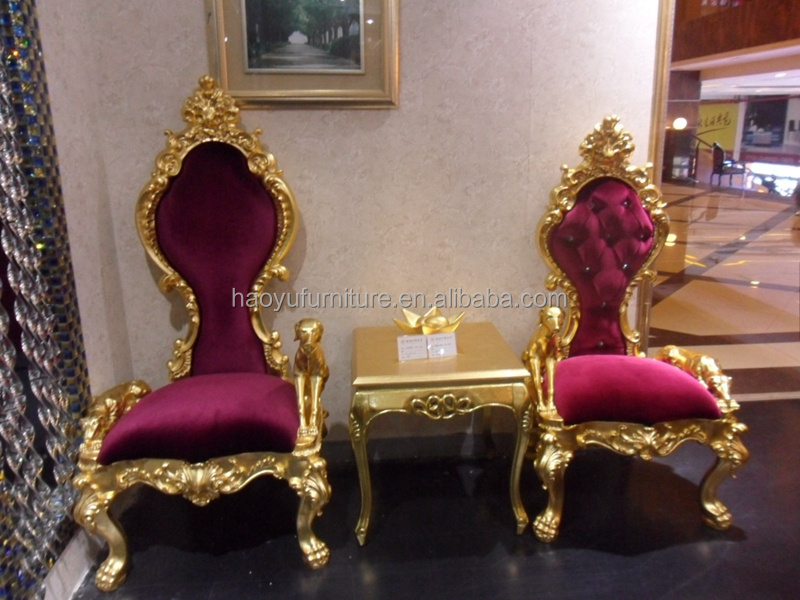 new product antique silver or golden king lion throne chair