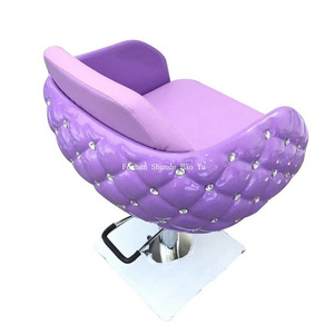 SC45  Plated Iron leg purple salon styling chairs