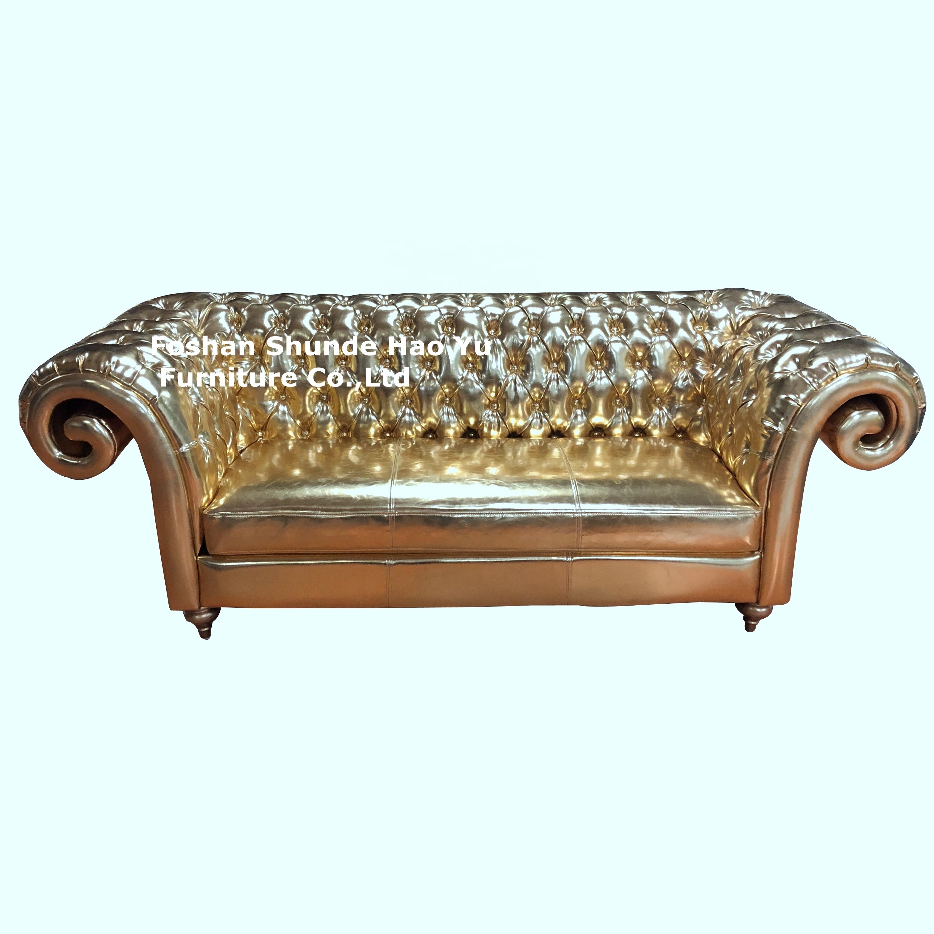 CL43  luxury gold chesterfield sofa