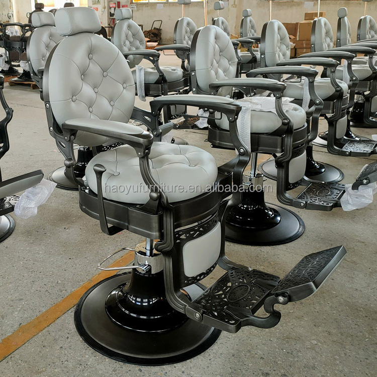 Luxury style beauty white hand barber chair for salon barber shop