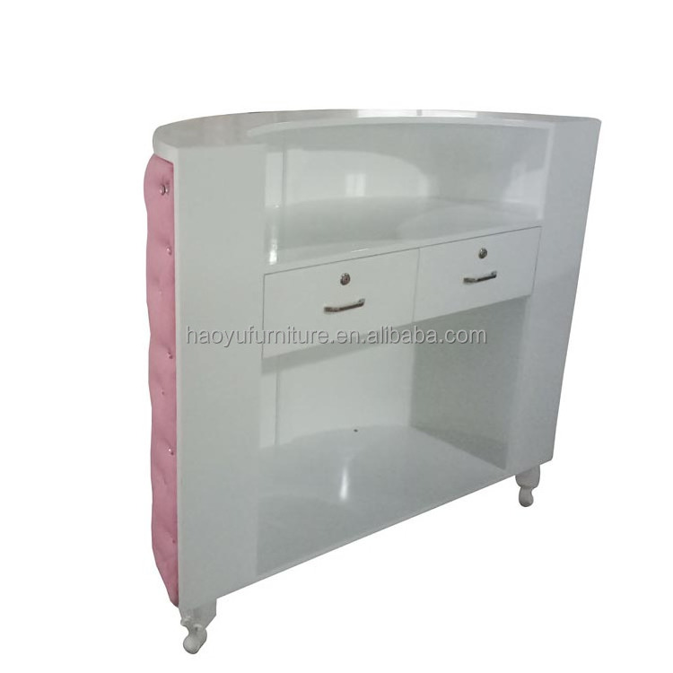 small salon reception desk with led pink modern reception desk for salon