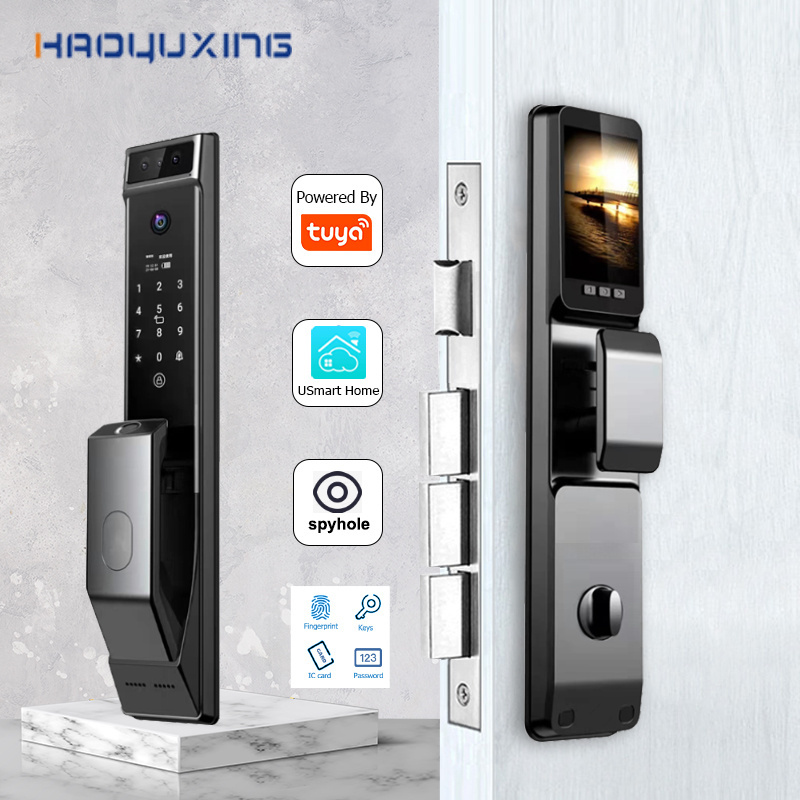 electronic face recognition fingerprint keyless price cerradura inteligente door lock with door bell camera