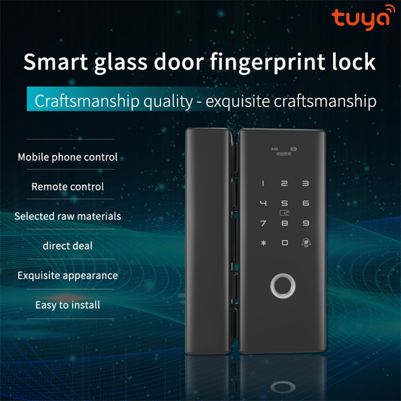 Glass smart lock security aluminium alloy fingerprint zwave compatible lock digital electronic deadbolt door lock