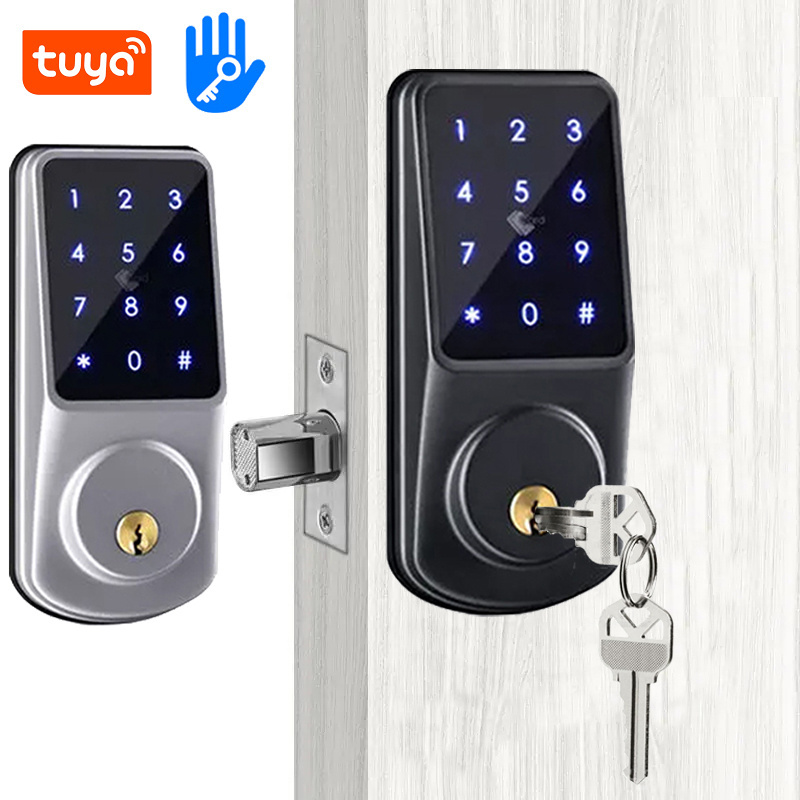 Bluetooth Lock Luxury Aluminum Fingerprint Smart Deadbolt Door Lock with Tuya/TTlock System