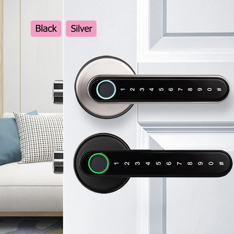 Cerradura Lever Handle Lock Bluetooth ttlock Smart Electronic Fingerprint Door Lock for Front Door