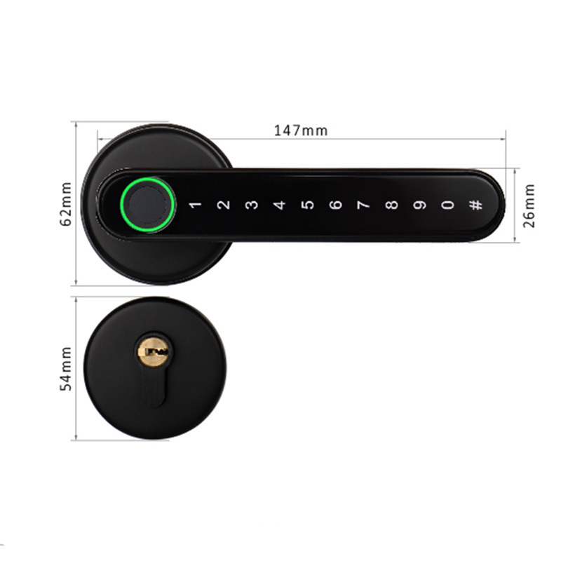 Cerradura Lever Handle Lock Bluetooth ttlock Smart Electronic Fingerprint Door Lock for Front Door