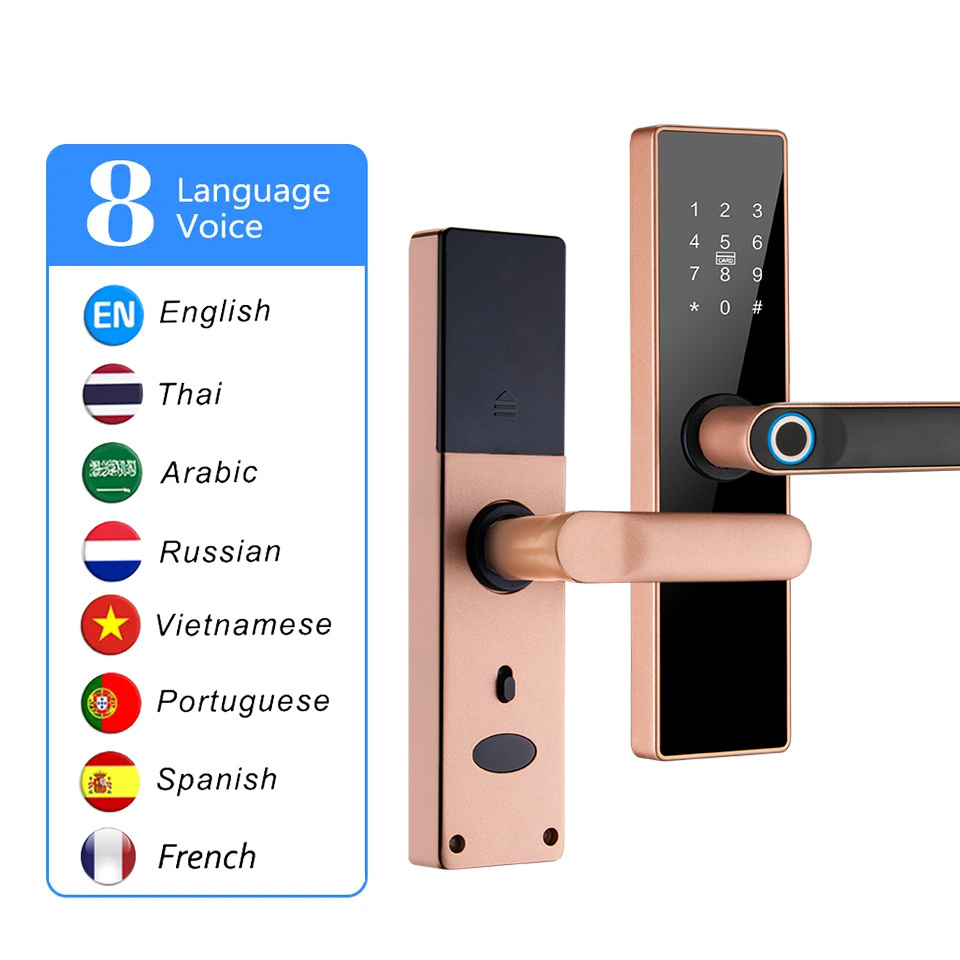 new design smart locks for panel front tuya bluetooth front panel smart door lock  code pad with doorbell