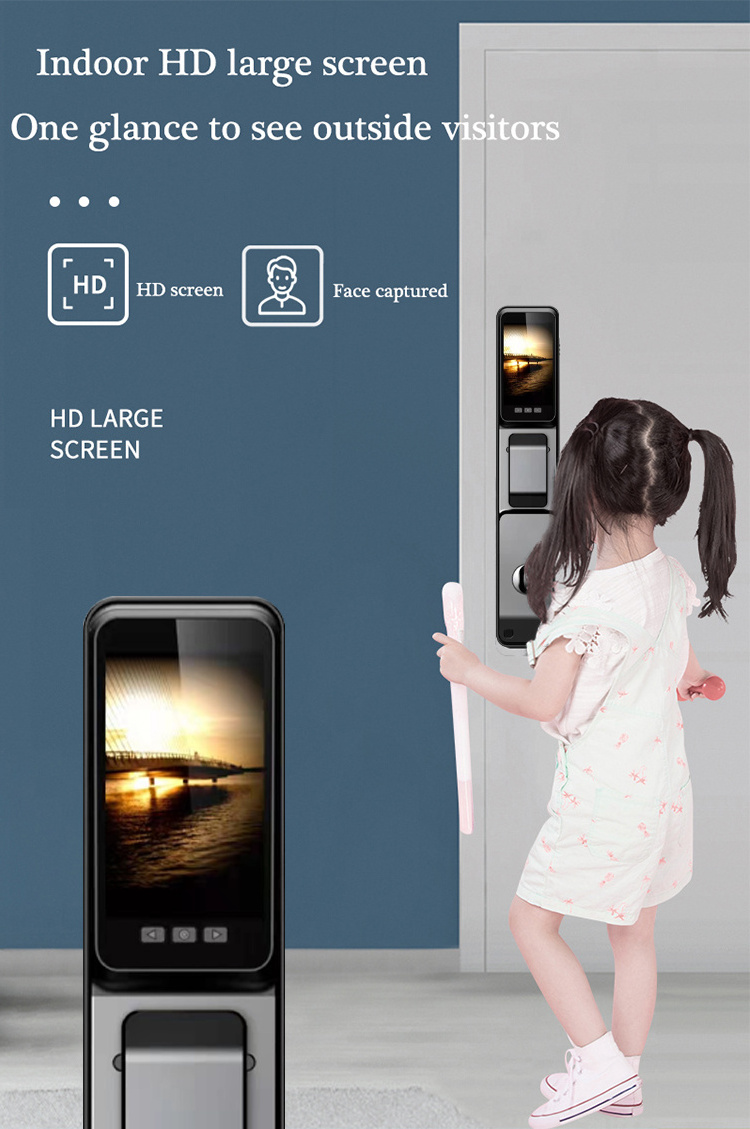 tuya ttlock app electric smart lock video screen out door camera main gate metal gate smart lock face scan digital door lock