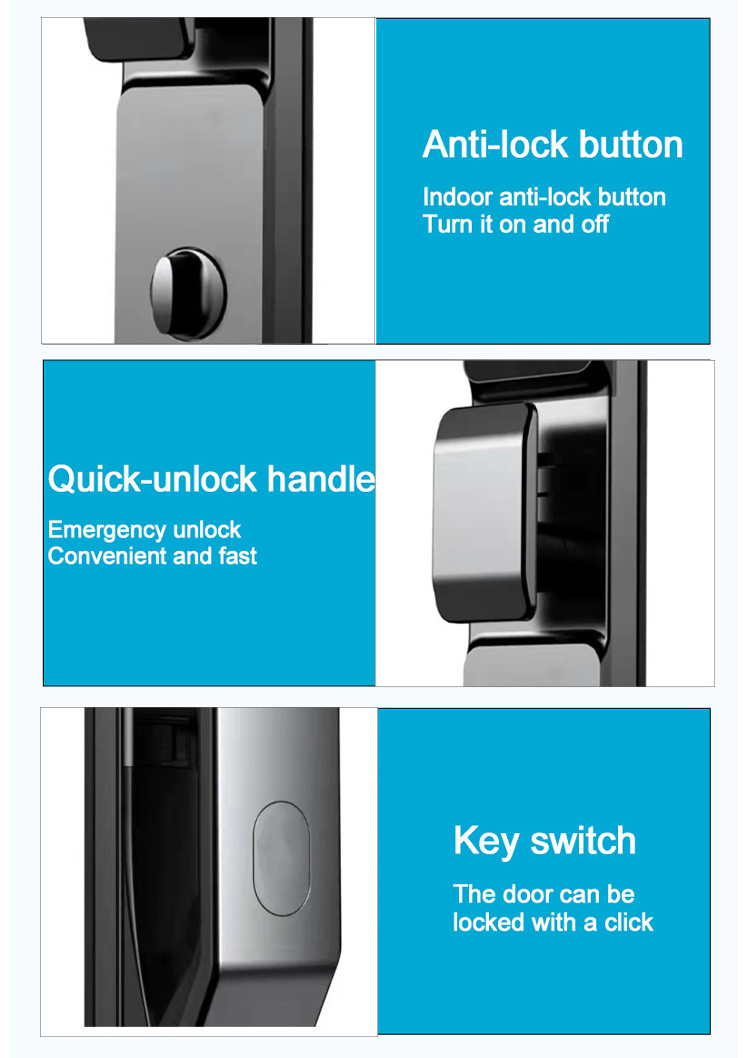 tuya ttlock app electric smart lock video screen out door camera main gate metal gate smart lock face scan digital door lock