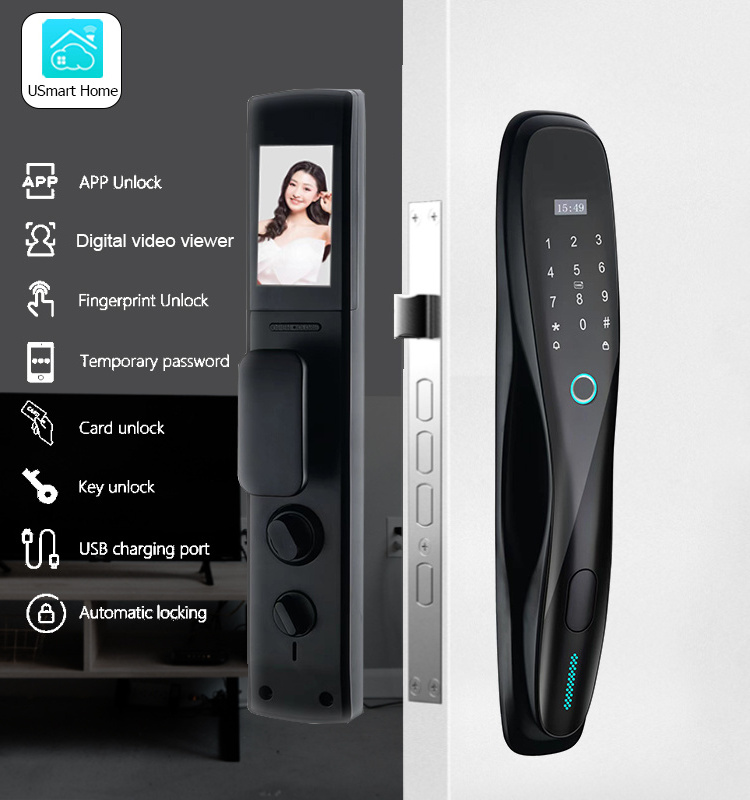 Bluetooth digital video camera viewer smart locks wholesale wooden door High cost-effectiveness digital lock of sample