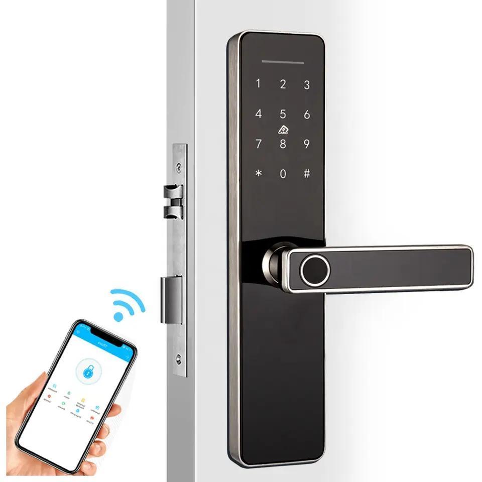 Smart Home Push Pull Digital Stainless Steel Door Lock Waterproofd Electronic Alexa Tuya Zigbee Lock