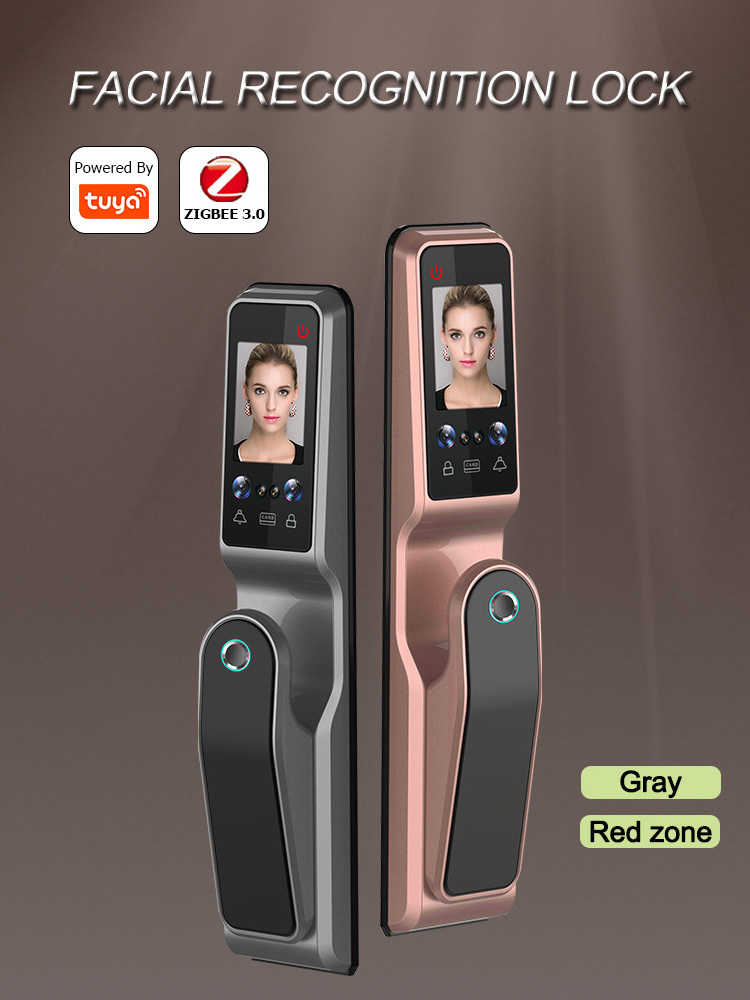 2023 smart lock double sided ttlock screen door smart door lock wifi with 3d face recognition lock