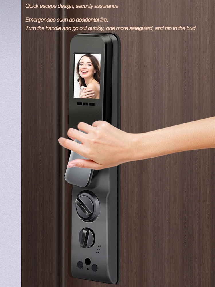 2023 smart lock double sided ttlock screen door smart door lock wifi with 3d face recognition lock