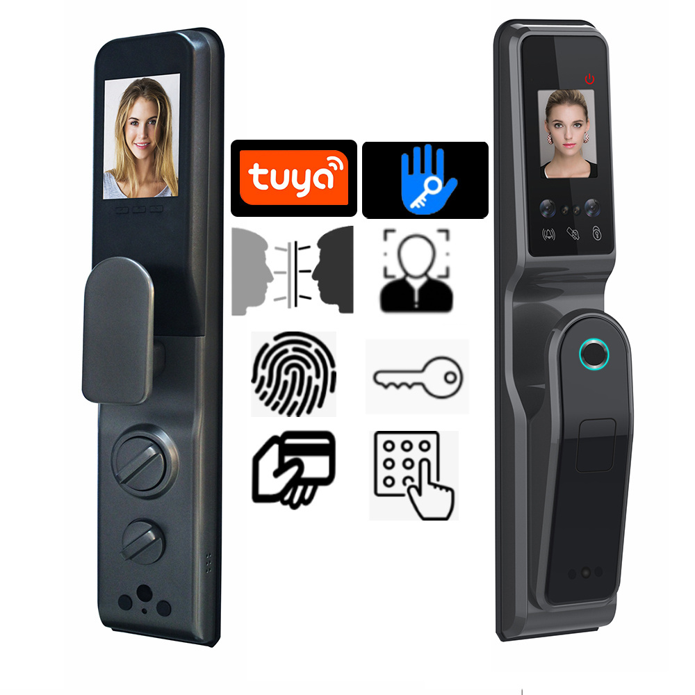 2023 smart lock double sided ttlock screen door smart door lock wifi with 3d face recognition lock