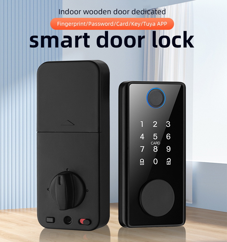 deadbolt smart door lock finger print padlock smart deadbolt lock tuya with wifi bluetooth digital ttlock