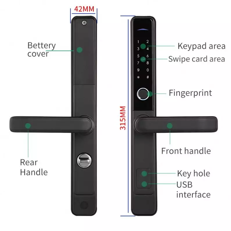 Security Electronic Door Lock, APP WIFI Smart Touch Screen Lock,digital Code Keypad Deadbolt for Home Hotel Cloud Key Wood Door