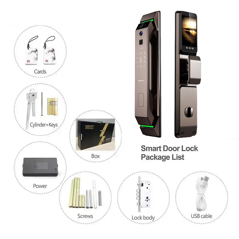 Electronic Automatic Smart Door Lock with Camera Smart Fingerprint Digital Password  Wifi Locks door lock