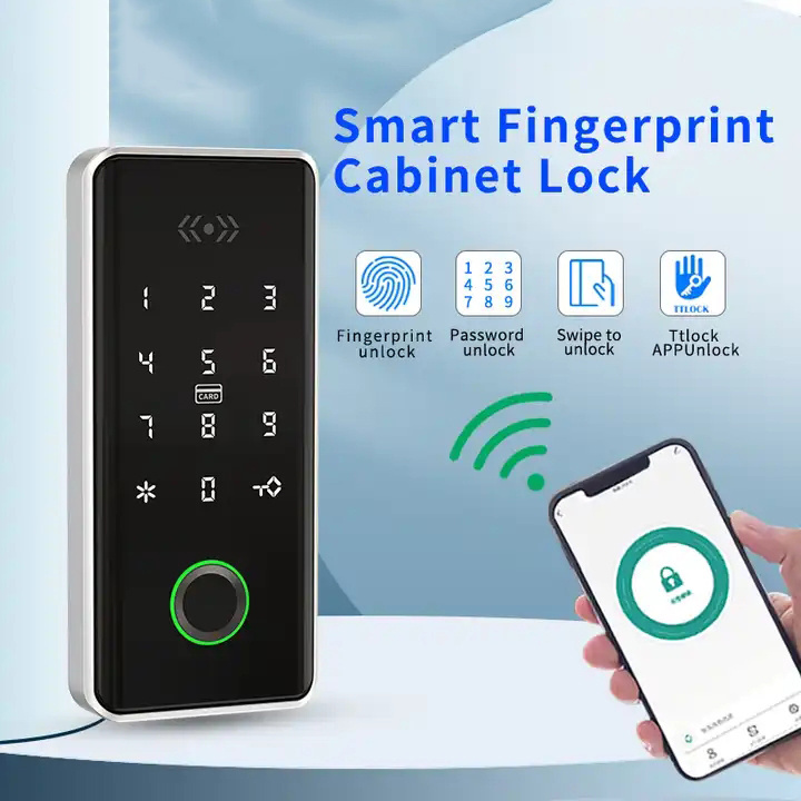 rfid drawer cabinet lock with fingerprint powered wooden digital fire smart lock for hidden cabinet