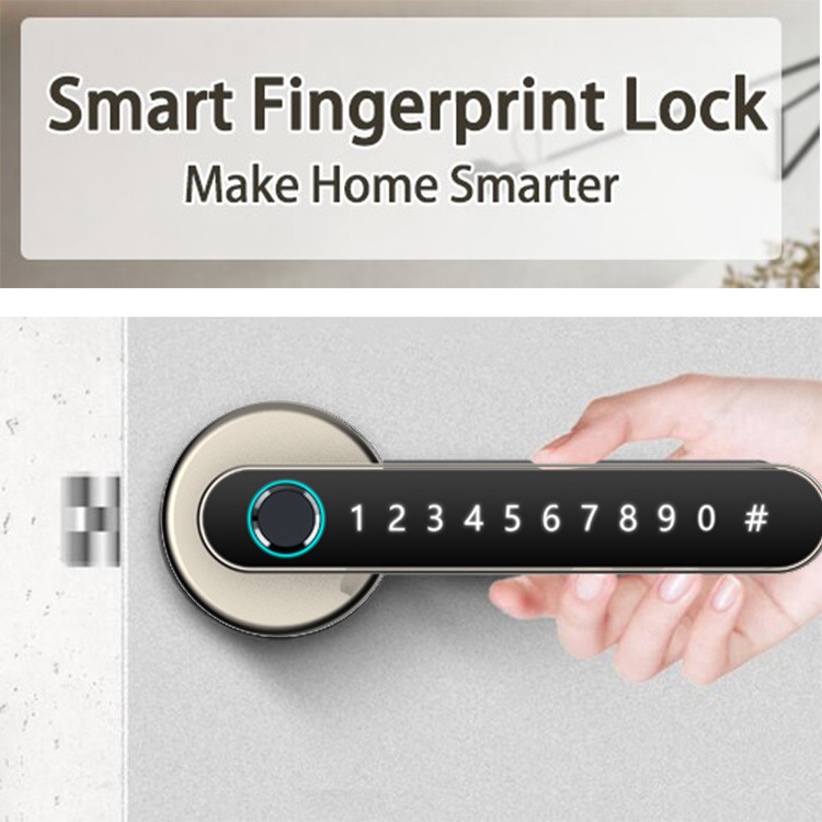 Indoor wooden door office room bedroom Fingerprint Digital Password Keyless Apartment Home Room Lock APP Smart Door Lock