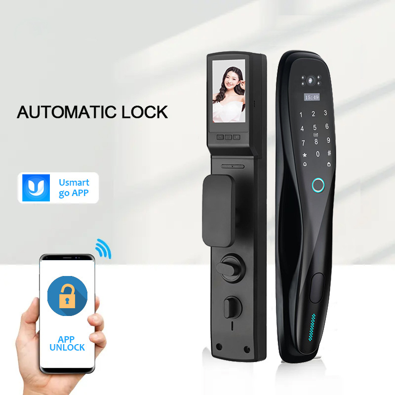 New Arrival Smart Door Lock Fingerprint Digital Wifi Lock Connected Camera Monitor Send Photo picture record SD card memorize