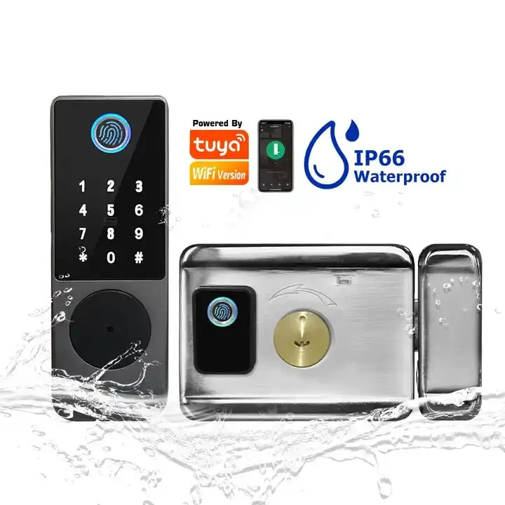 High quality waterproof intelligent lock with front and rear dual fingerprint TUYA remote control Mechanical key Smart Lock