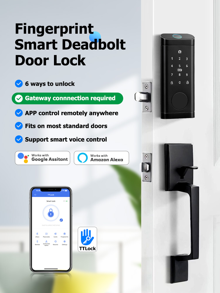 digital fingerprint lock smart door lock smart deadbolt lock with tuyu