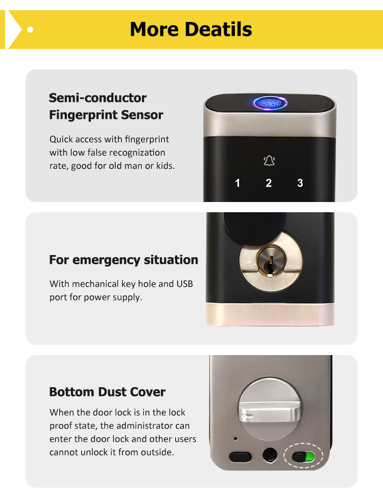 digital fingerprint lock smart door lock smart deadbolt lock with tuyu