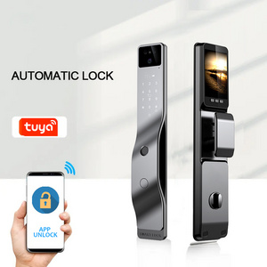 wholesale cheap 3d face recognition keyless entry smart door lock with camera tuya wifi