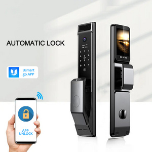 electronic face recognition fingerprint keyless price cerradura inteligente door lock with door bell camera